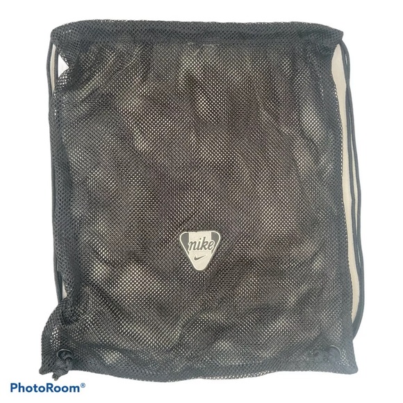 Nike Bag Unisex Drawstring Printed Netting Black Gym Logo Backpack